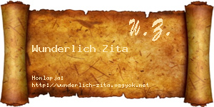 Wunderlich Zita névjegykártya