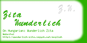 zita wunderlich business card